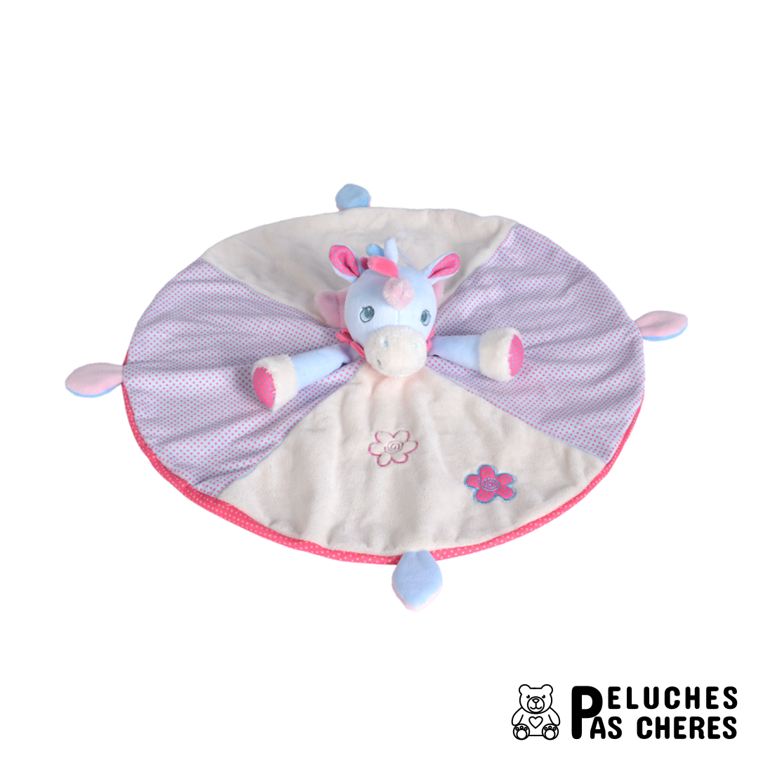 LICORNE DOUDOU PLAT FILLE - Peluches Pas Chères