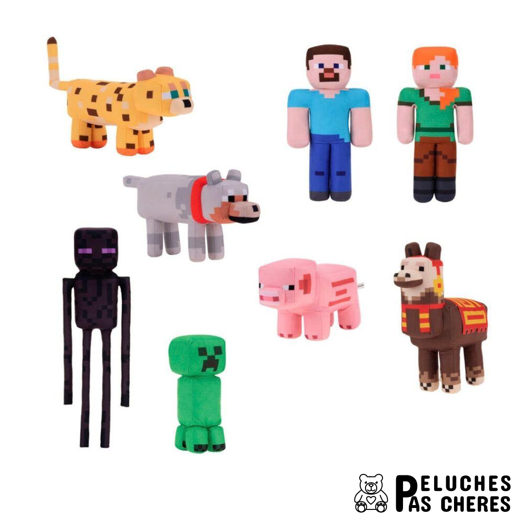 PELUCHES MINECRAFT 30CM - Peluches Pas Chères