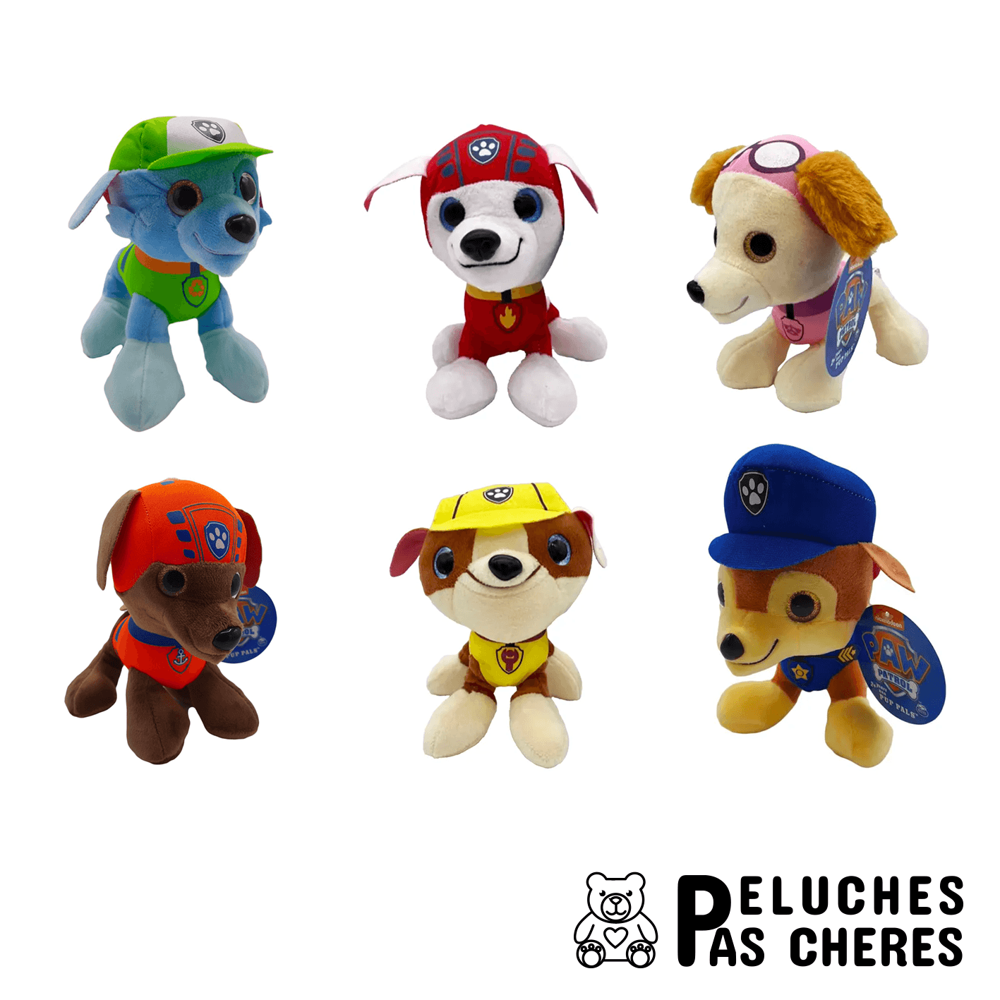 PELUCHE PAT PATROUILLE BRILLANT - Peluches Pas Chères